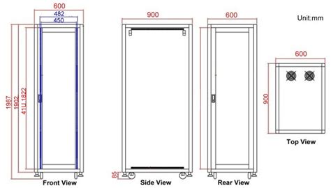 19 data rack dimensions