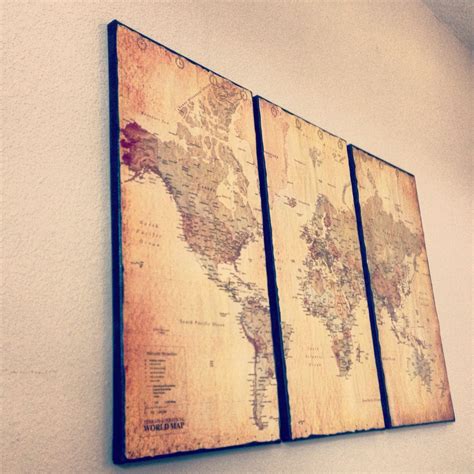 Custom Vintage World Map Canvas Art | Etsy | Decoración vintage ...