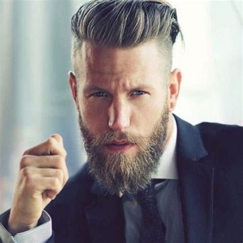 Slick Back Top + Undercut Sides + Long Beard Undercut With Beard, Mens Hairstyles With Beard ...