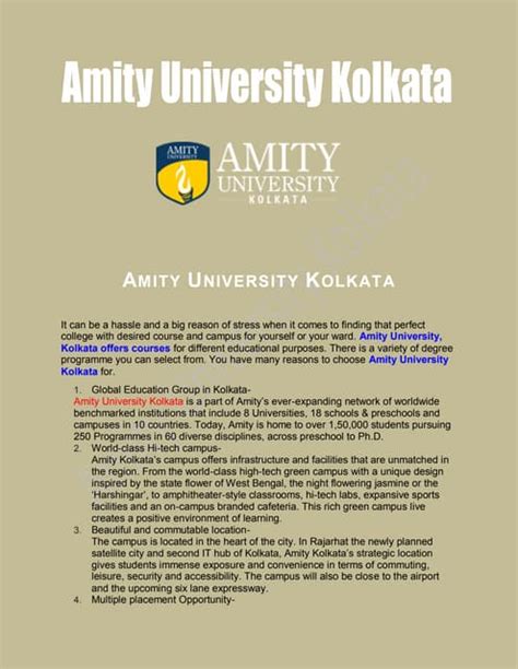 AMITY UNIVERSITY KOLKATA | PDF