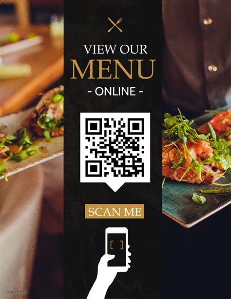 Copy of online menu view qr code scan | PosterMyWall