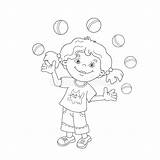 Coloring Page Outline Of Girl Juggling The Balls Stock Vector  sketch template