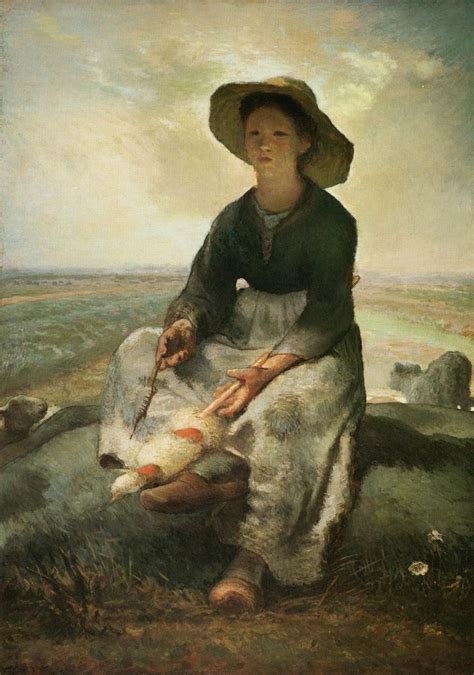 "Young Shepherdess" Jean-François Millet - Artwork on USEUM