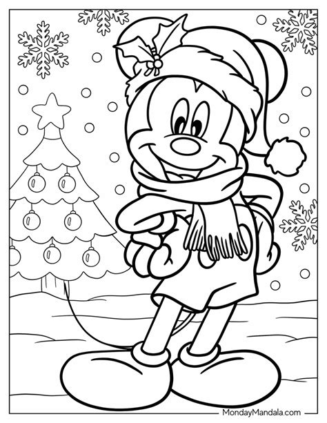 Minnie Mouse Christmas Coloring Page