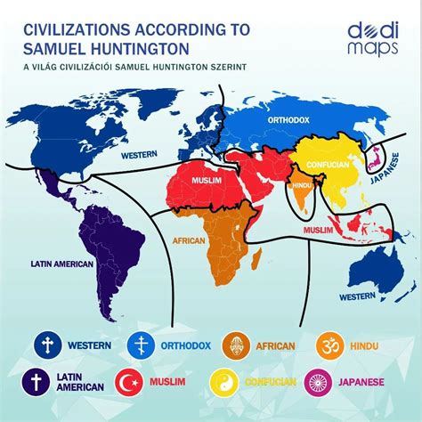 Civilizations according to Samuel Huntington. ... - Maps on the Web