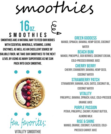 Menu - Bona Fide Juicery