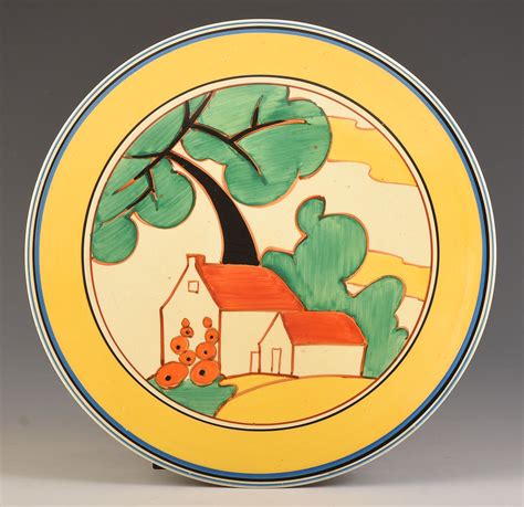 Clarice Cliff RED ROOFS 9" DISHED PLATE C.1931