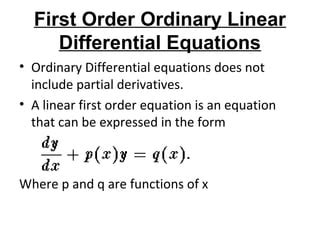 linear first order differential equations – Vrindawan Coaching Center