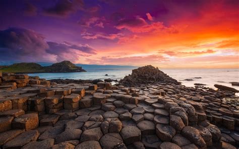 Giants Causeway Sunset Northern Ireland UK Bing 5K Preview | 10wallpaper.com