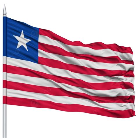 Liberia Flag On Flagpole Background And Picture For Free Download - Pngtree