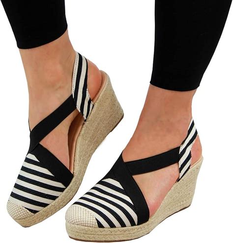 Amazon.com | LAICIGO Womens Summer Wedge Sandals Closed Toe Espadrilles ...