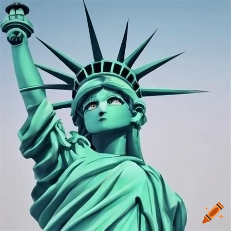 Cute anime statue of liberty