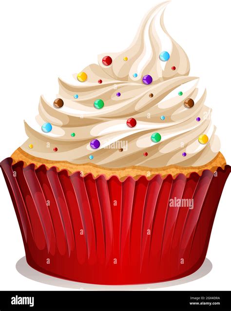 Cupcake with cream and sprinkles Stock Vector Image & Art - Alamy