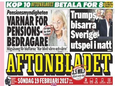 Newspaper documents 'everything that happened in Sweden last night' following Donald Trump ...