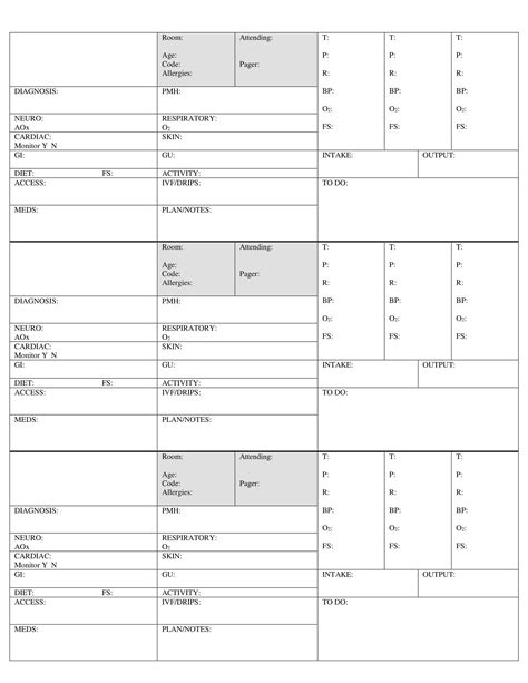 Nursing Brain Sheet Med Surg Nurse Report Sheet Nurse Brain Sheet | Sexiz Pix