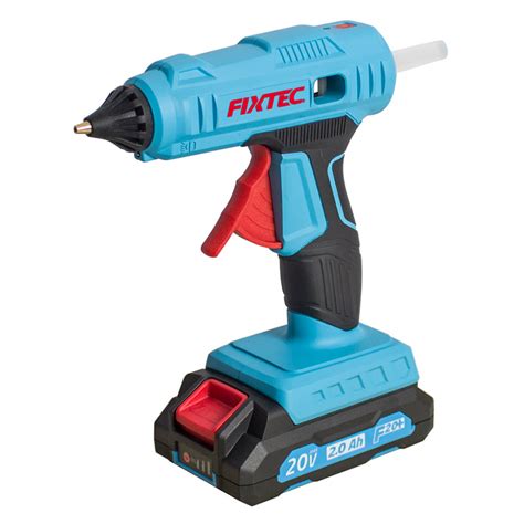 Fixtec Heavy Duty 20V Lithium Ion Battery Cordless Hot Glue Gun with 3PCS 11.5*150mm Glue Sticks ...