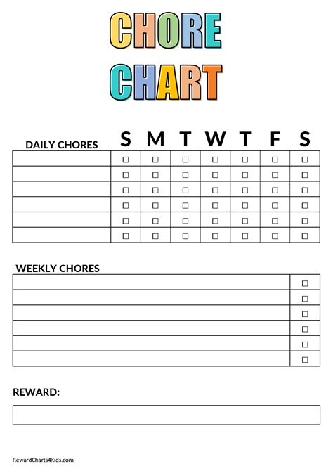 Weekly Chore Checklist Template