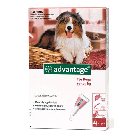 Advantage 250 (Red) Spot on For Large Dogs 10-25kg (22-55lbs), 4 Pack