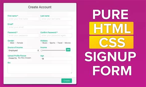 How to Design Cool HTML CSS Registration or Sign up Form Step-by-Step from Scratch | SoftAuthor