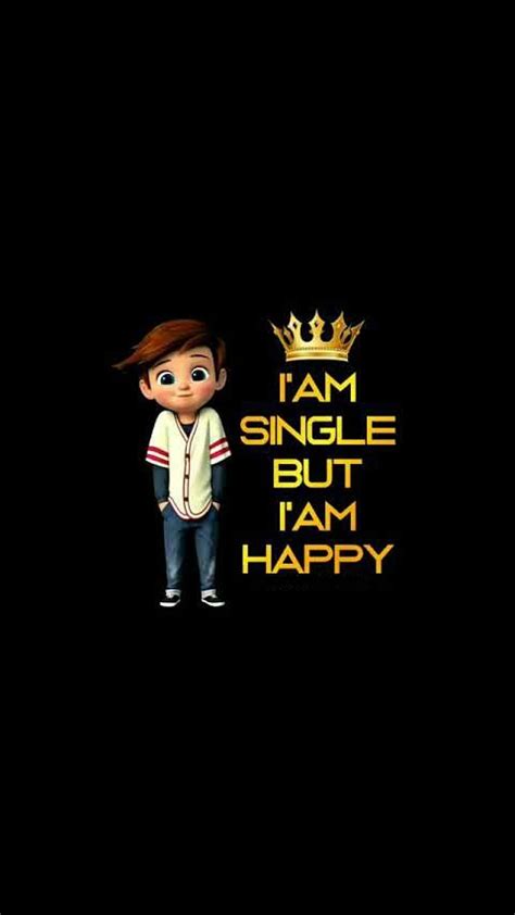 I Am Single, Cartoon Boy, black background, HD phone wallpaper | Peakpx