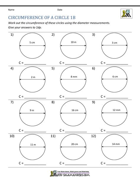 Radius And Circumference Worksheets