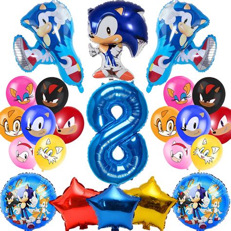 Buy Sonic Birthday Party Supplies, 23Pcs The Hedgehog Theme Party Balloons for Sonic Party ...