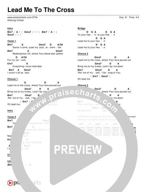 Lead Me To The Cross Chords PDF (Hillsong UNITED) - PraiseCharts