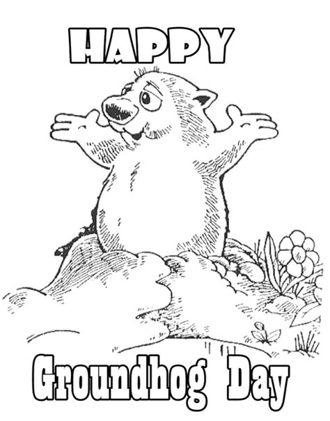 Groundhog Day Coloring Pages Free Printable - Coloring Home