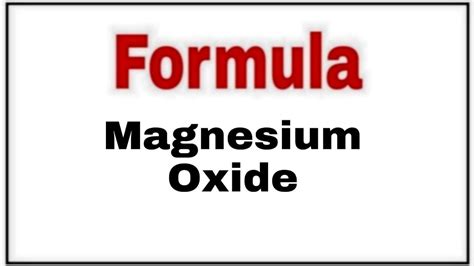 How to write chemical formula of Magnesium oxide|Molecular formula ...