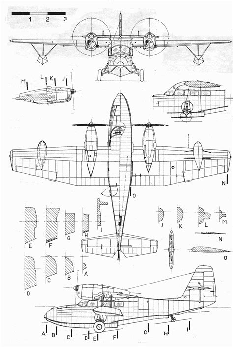 Grumman G-44 Widgeon Blueprint - Download free blueprint for 3D modeling