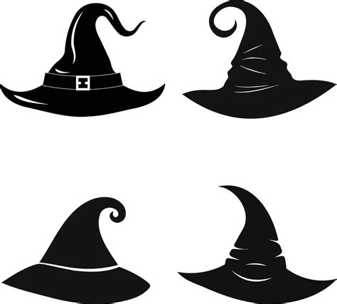 collection of Halloween witch hat silhouette 27501466 Vector Art at ...