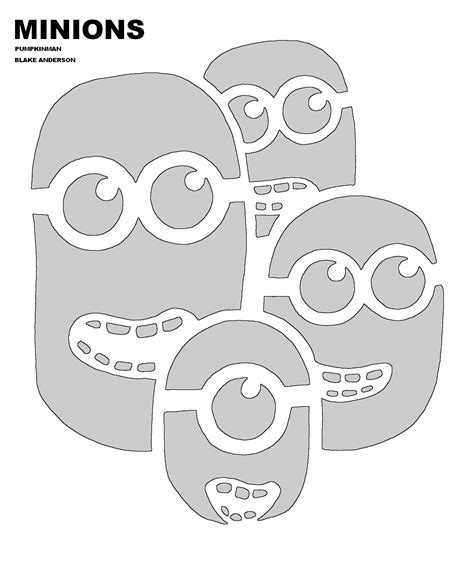 Minion Pumpkin Printables - Printable Templates