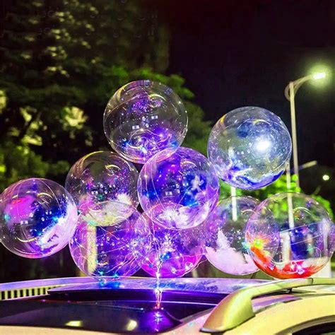 Luminous Led Ballons Transparent Helium Balloons Birthday Party Decorations Wedding LED Bubble ...