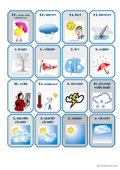 Weather Flashcards Preschool