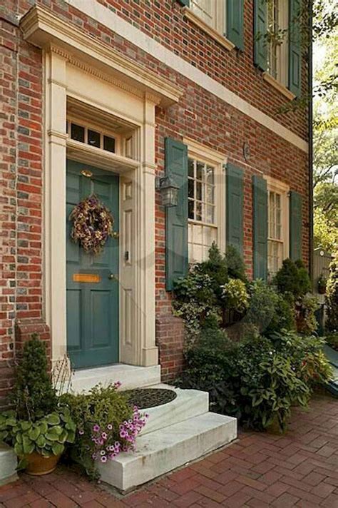 100 Unique Front Doors Colors Design Ideas | Brick exterior house, Red ...