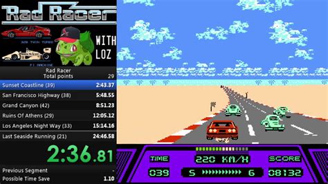 Rad Racer (NES) Speedrun 24:29.01 with 67,659 Points (OLD) - YouTube