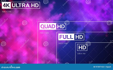 8K Ultra HD, 4K UHD, Quad HD, Full HD Vector Resolution Presentation Stock Vector - Illustration ...