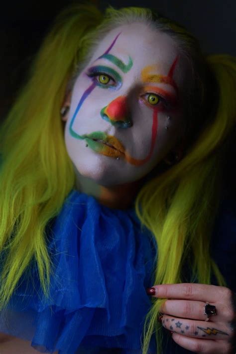 Rainbow clown makeup | Clown makeup, Halloween face makeup, Halloween makeup