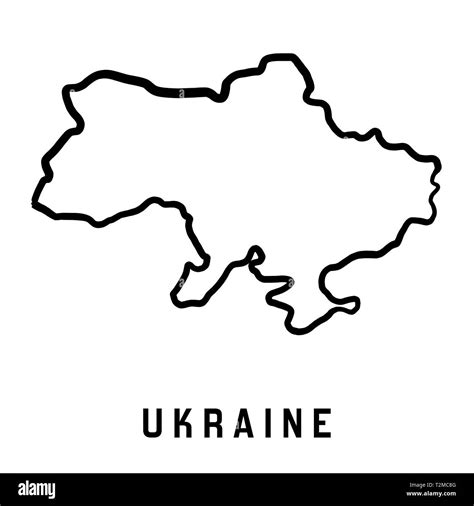 Ukraine map outline - smooth country shape map vector Stock Vector ...