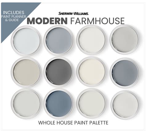 Modern Farmhouse Color Palette, Sherwin Williams Interior Paint Palette ...