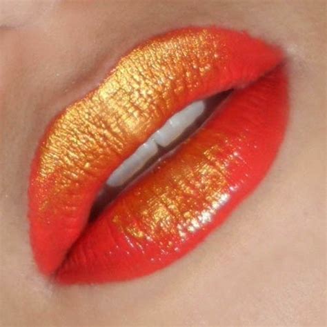 orange shimmer | Ombre lips, Lip art makeup, Lip makeup