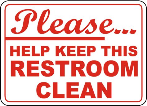 Help Keep Restroom Clean Sign D5714 - by SafetySign.com