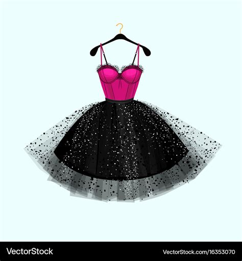 Pink and black dress Royalty Free Vector Image