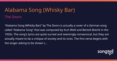 Meaning of Alabama Song (Whisky Bar) by The Doors