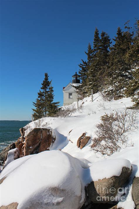 Bass Harbor Lighthouse in Winter 2 Photograph by Joseph Marquis - Fine Art America