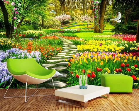 beibehang Custom new murals 3d stereo photo wallpaper garden park trail landscape background ...