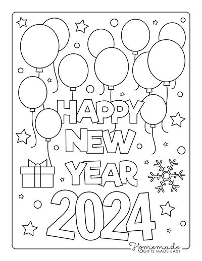 Free printable new year coloring pages for 2024 – Artofit