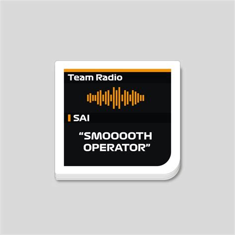 Carlos Sainz Smooth Operator F1 Radio Message Sticker Formula - Etsy UK