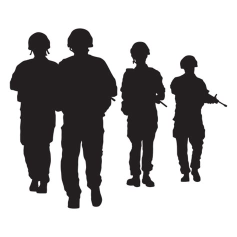 Frontal Walking Soldiers Silhouettes PNG & SVG Design For T-Shirts ...