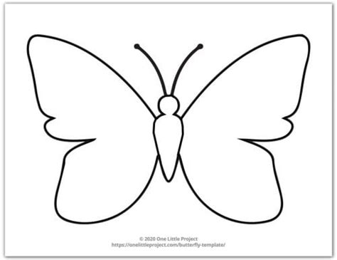 Butterfly Template | Free Printable Butterfly Outlines - One Little Project